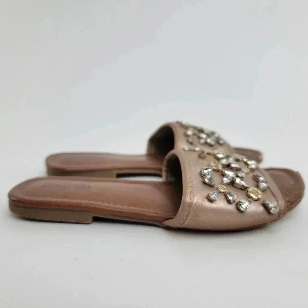 Michael Michael Kors Girls Rhinestone Gem Flip Flop Sandals - 1 C